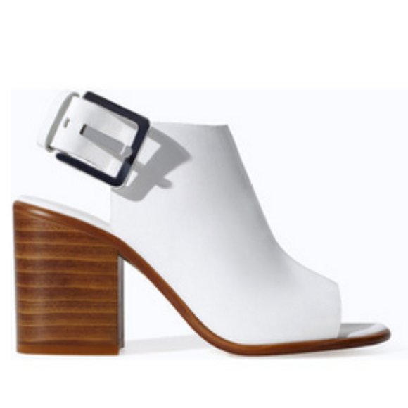 Zara white open toe ankle boot / bootie - Picture 2 of 6